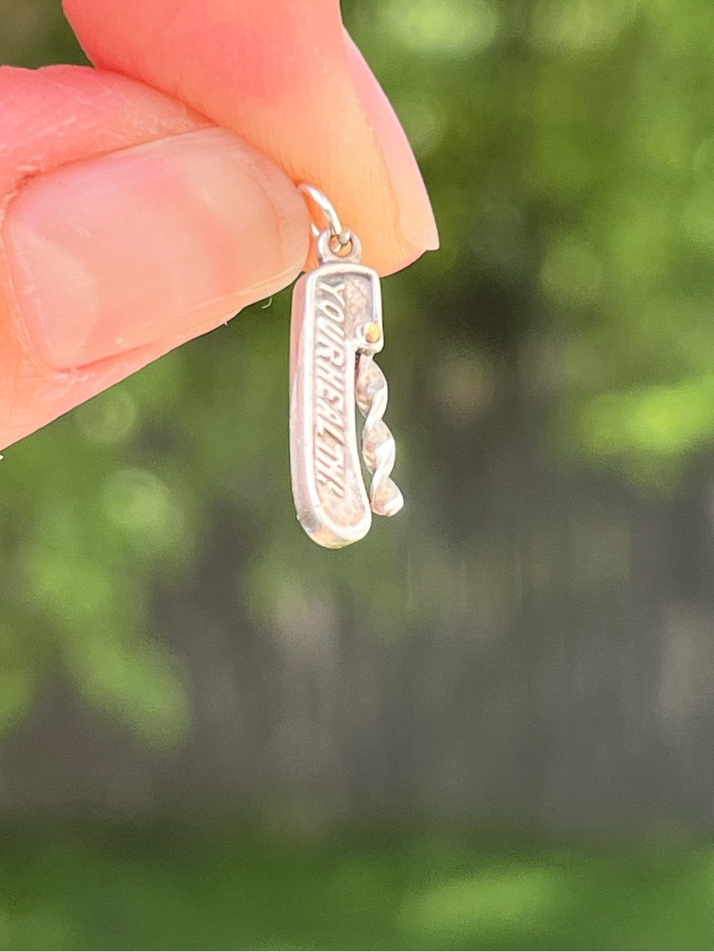 Vintage Moving Silver Corkscrew Charm- “Screw your health” or “to your health”?
